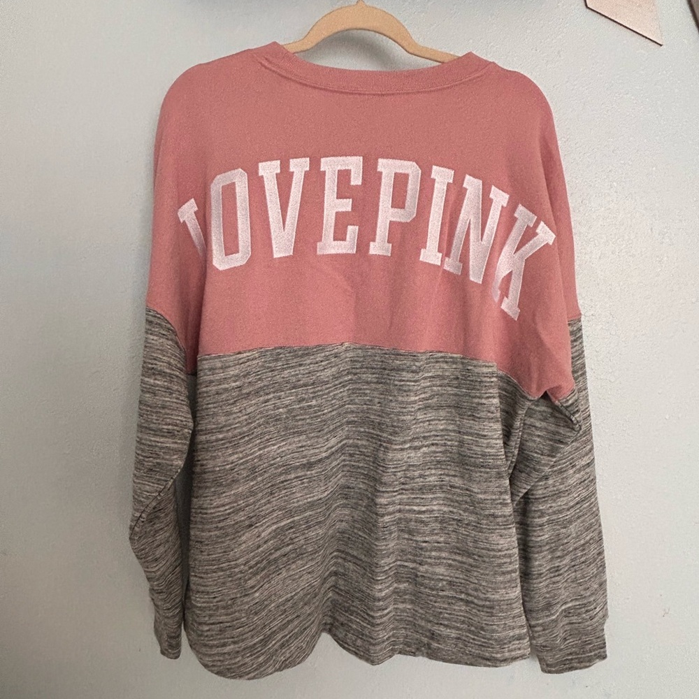 PINK Victoria's Secret Pink and Gray Sweatshirt - Picture 2 of 2
